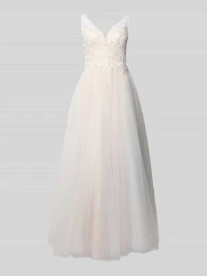 Suknia ślubna z obszyciem z koronki Mascara