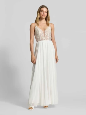 Suknia ślubna z ozdobnym kamiennym wykończeniem Hey Kyla