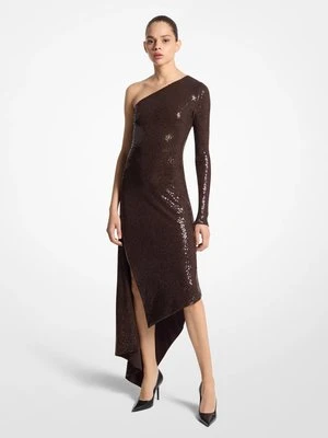 Suknia z elastycznego matowego dżerseju z cekinami MICHAEL KORS COLLECTION