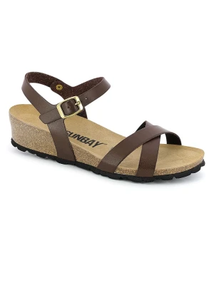 Sunbay Sandały "Lecheria" w kolorze brązowym na koturnie rozmiar: 37