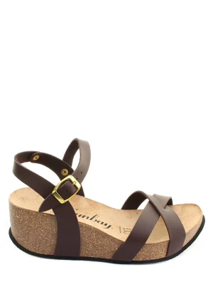 Sunbay Sandały "Pivoine" w kolorze brązowym na koturnie rozmiar: 38