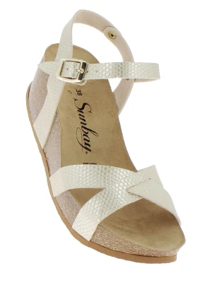 Sunbay Sandały "Pivoine" w kolorze srebrnym na koturnie rozmiar: 37