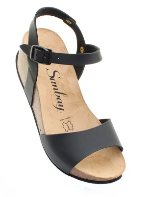 Sunbay Sandały "Yucca" w kolorze czarnym na koturnie rozmiar: 36