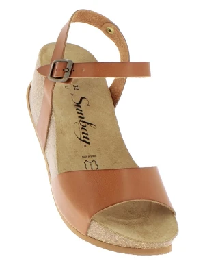 Sunbay Sandały "Yucca" w kolorze jasnobrązowym na koturnie rozmiar: 37