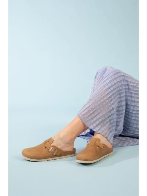 Sunbay Skórzane chodaki "Molky" w kolorze jasnobrązowym rozmiar: 40