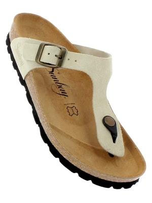 Sunbay Skórzane japonki "Camelia" w kolorze beżowym rozmiar: 41