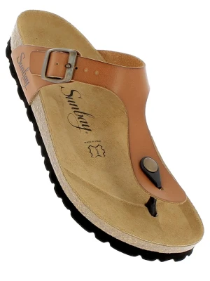 Sunbay Skórzane japonki "Camelia" w kolorze jasnobrązowym rozmiar: 38
