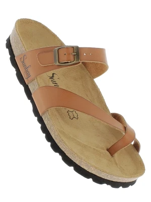 Sunbay Skórzane japonki "Tulipe" w kolorze jasnobrązowym rozmiar: 38