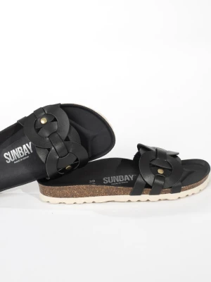 Sunbay Skórzane klapki "Lazuli" w kolorze czarnym rozmiar: 38
