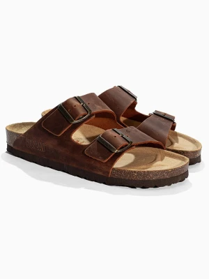 Sunbay Skórzane klapki "Trefle" w kolorze brązowym rozmiar: 42