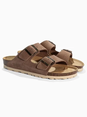 Sunbay Skórzane klapki "Trefle" w kolorze brązowym rozmiar: 40