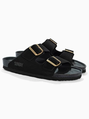 Sunbay Skórzane klapki "Trefle" w kolorze czarnym rozmiar: 39