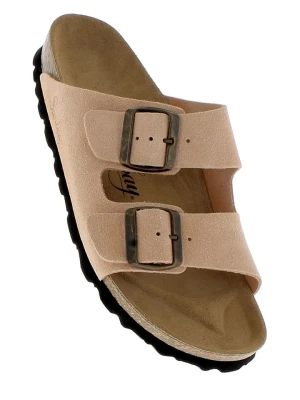 Sunbay Skórzane klapki "Trefle" w kolorze jasnoróżowym rozmiar: 39