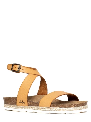 Sunbay Skórzane sandały "Dorado" w kolorze jasnobrązowym rozmiar: 39