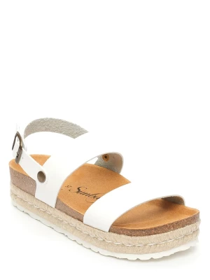 Sunbay Skórzane sandały "Kalmie" w kolorze białym rozmiar: 38
