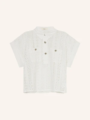 Suncoo Bluzka Latinos Z Dziurkowanej Koronki weiss