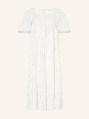 Suncoo Sukienka Cyriel Z Koronki Ażurowanej weiss
