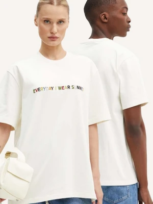 Sunnei t-shirt bawełniany beżowy