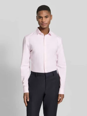 Super krój slim fit koszula biznesowa kołnierzyk kent nowoczesny gładka tkanina skośna (twill) OLYMP No. Six