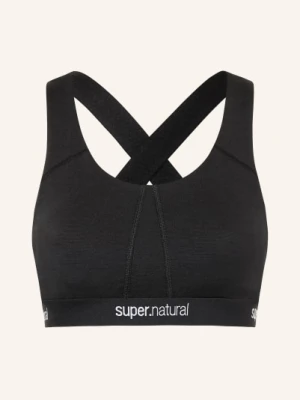 Super.Natural Biustonosz Sportowy Feel Good Z Siateczką I Wełną Merynosową schwarz