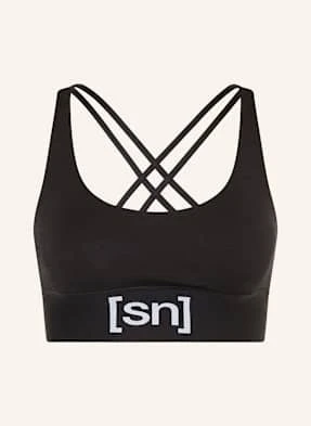 Super.Natural Biustonosz Sportowy Super Top Z Wełną Merino schwarz