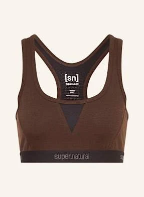 Super.Natural Biustonosz Sportowy tundra220 Semplice Z Wełną Merino braun
