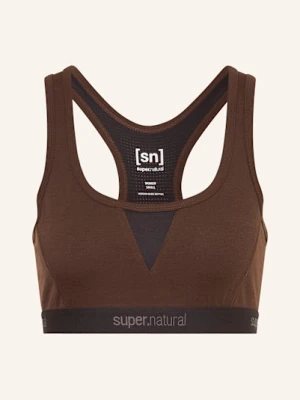Super.Natural Biustonosz Sportowy tundra220 Semplice Z Wełną Merino braun