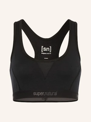 Super.Natural Biustonosz Sportowy tundra220 Semplice Z Wełną Merino schwarz