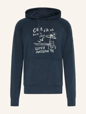 Super.Natural Bluza Z Kapturem Cote D'azur Z Wełną Merynosową blau