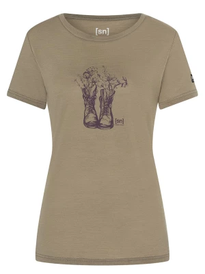 super.natural Koszulka "Blossom Boots" w kolorze khaki rozmiar: S