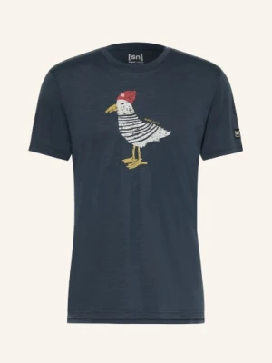 Super.Natural Koszulka Funkcyjna Johnny Z Wełną Merynosową blau