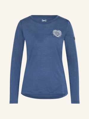 Super.Natural Koszulka Funkcyjna Little Heartwood Z Wełną Merino blau
