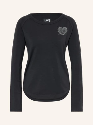 Super.Natural Koszulka Funkcyjna Little Heartwood Z Wełną Merino schwarz