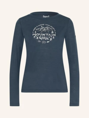 Super.Natural Koszulka Funkcyjna Mountain Girl Z Wełną Merynosową blau