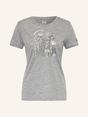 Super.Natural Koszulka Funkcyjna Rock Flowers Z Wełną Merino grau