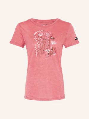 Super.Natural Koszulka Funkcyjna Rock Flowers Z Wełną Merino rot