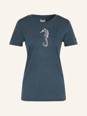 Super.Natural Koszulka Funkcyjna Sea Horse Z Wełną Merynosową blau