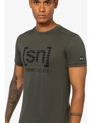 super.natural Koszulka "Grid" w kolorze khaki rozmiar: S