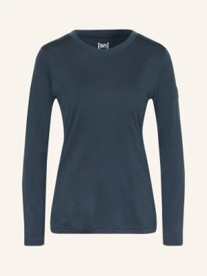 Super.Natural Koszulka Z Długim Rękawem Casual Rib Z Wełną Merynosową blau