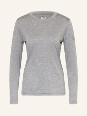 Super.Natural Koszulka Z Długim Rękawem Casual Rib Z Wełną Merynosową grau