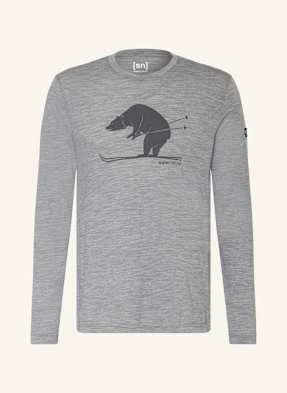 Super.Natural Koszulka Z Długim Rękawem Karl Z Wełną Merino grau
