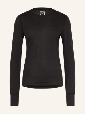 Super.Natural Koszulka Z Długim Rękawem Sierra Z Wełną Merynosową schwarz
