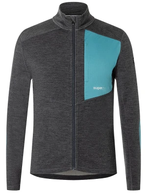 super.natural Kurtka polarowa "Adventure" w kolorze antracytowo-turkusowym rozmiar: XXL