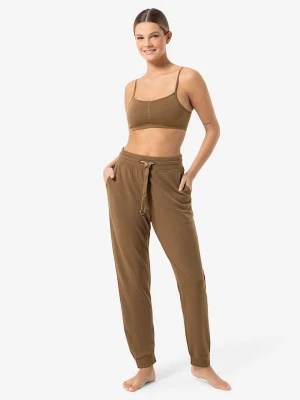 super.natural Spodnie dresowe "Solution" w kolorze jasnobrązowym rozmiar: L