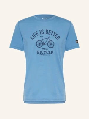 Super.Natural T-Shirt Better Bike Z Wełną Merino blau