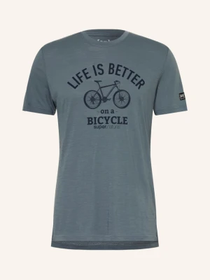 Super.Natural T-Shirt Better Bike Z Wełną Merino blau