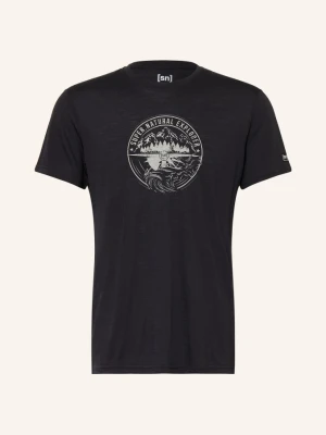 Super.Natural T-Shirt Exploring Z Wełną Merynosową schwarz CZARNY