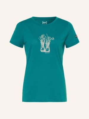 Super.Natural T-Shirt Flower Boots gruen PETROL