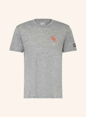 Super.Natural T-Shirt Little Flear Z Dodatkiem Wełny Merino grau