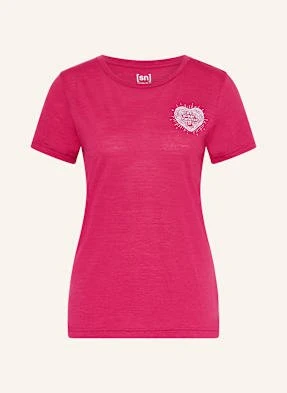 Super.Natural T-Shirt Little Heartwood Z Dodatkiem Wełny Merino rot
